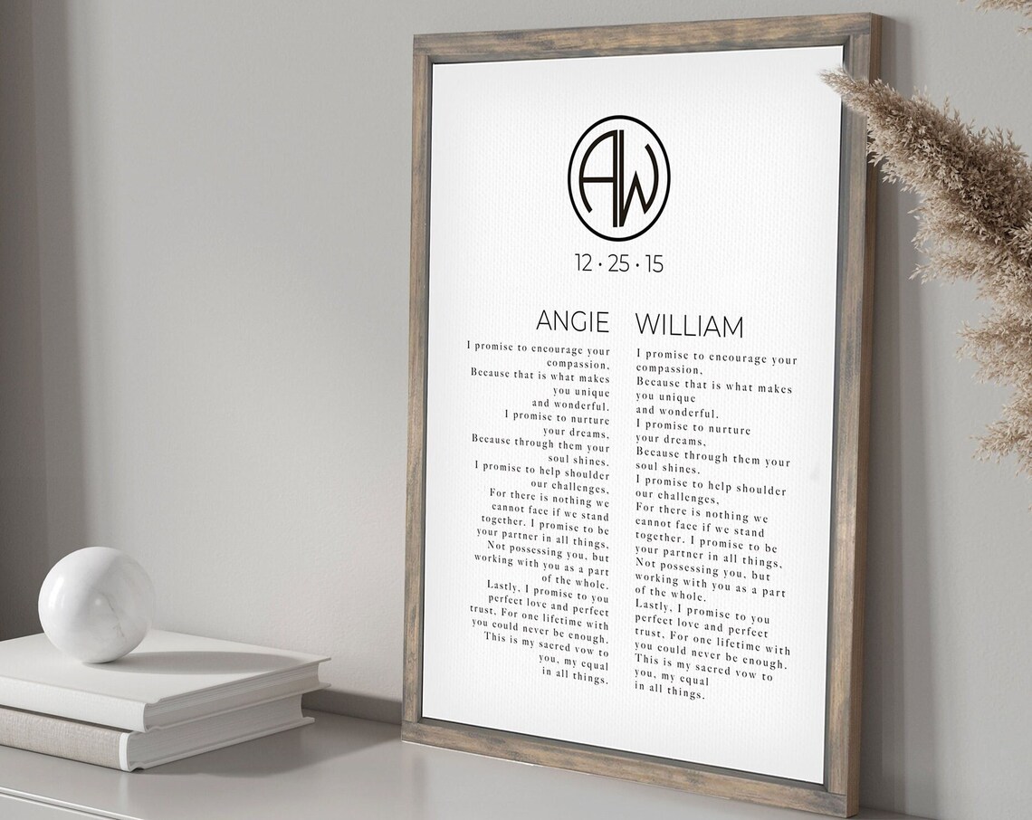 Our Vows Anniversary Gift, Personalized Wedding Sign