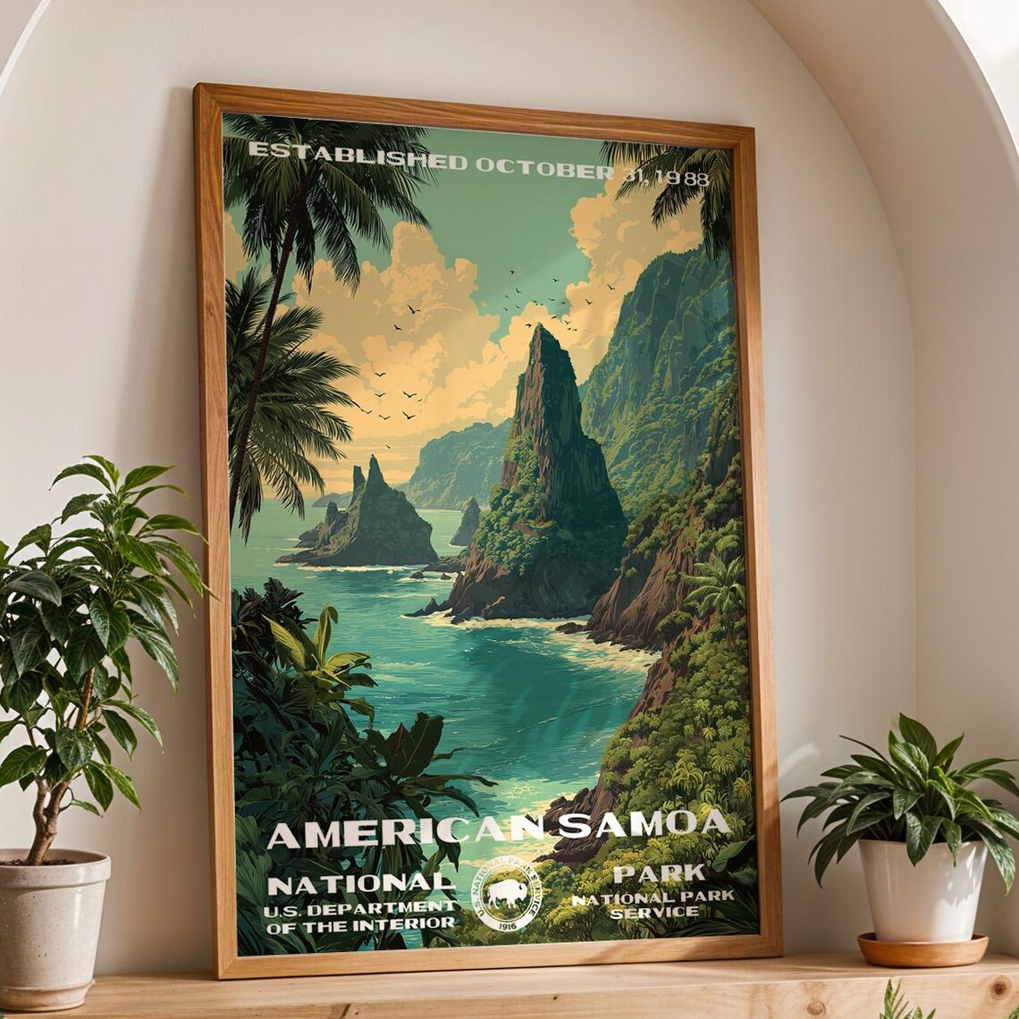 American Samoa National Park Vintage Travel Poster