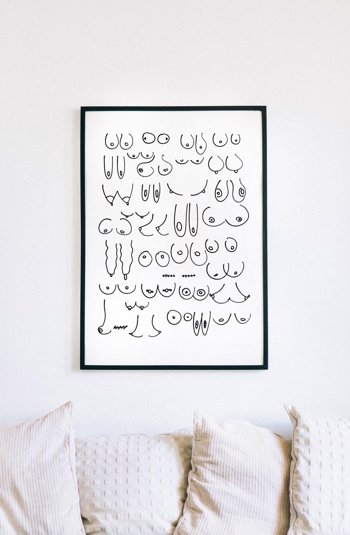 Hand Drawn Tit Line Art Feminist Body Poster - Image 2