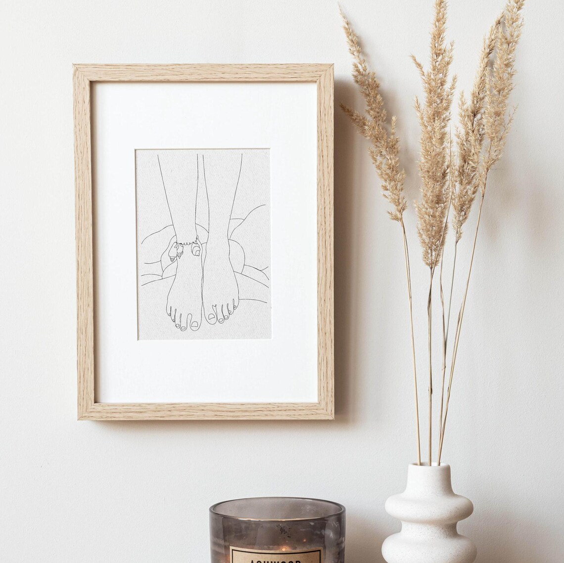 Carefree Dangling Bare Feet With Anklet Minimalist Line Art Poster - Image 2