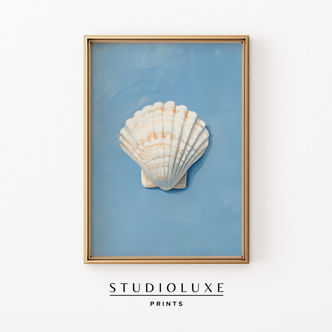 Coastal Seashell Painting, Beachy Trendy Art Print
