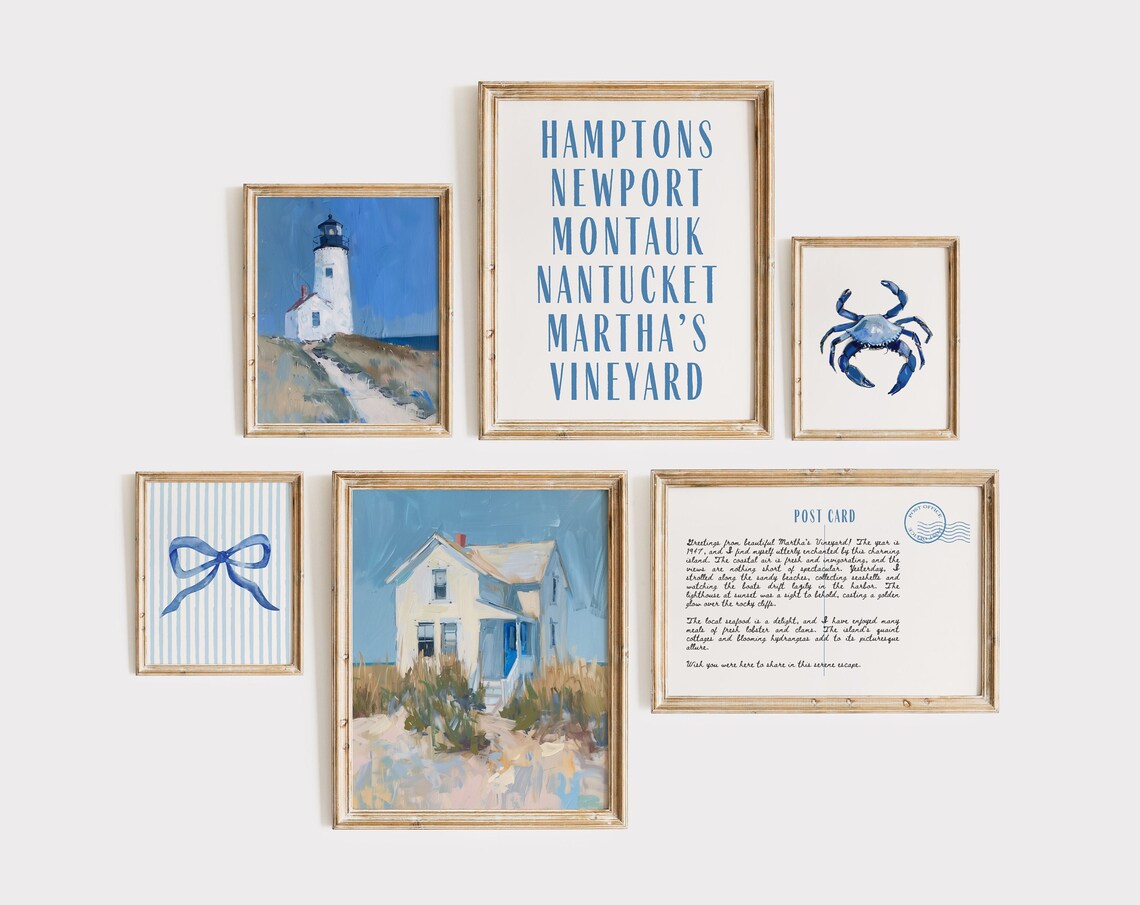 Coastal Granddaughter Gallery Set of 6, Beachy Decor