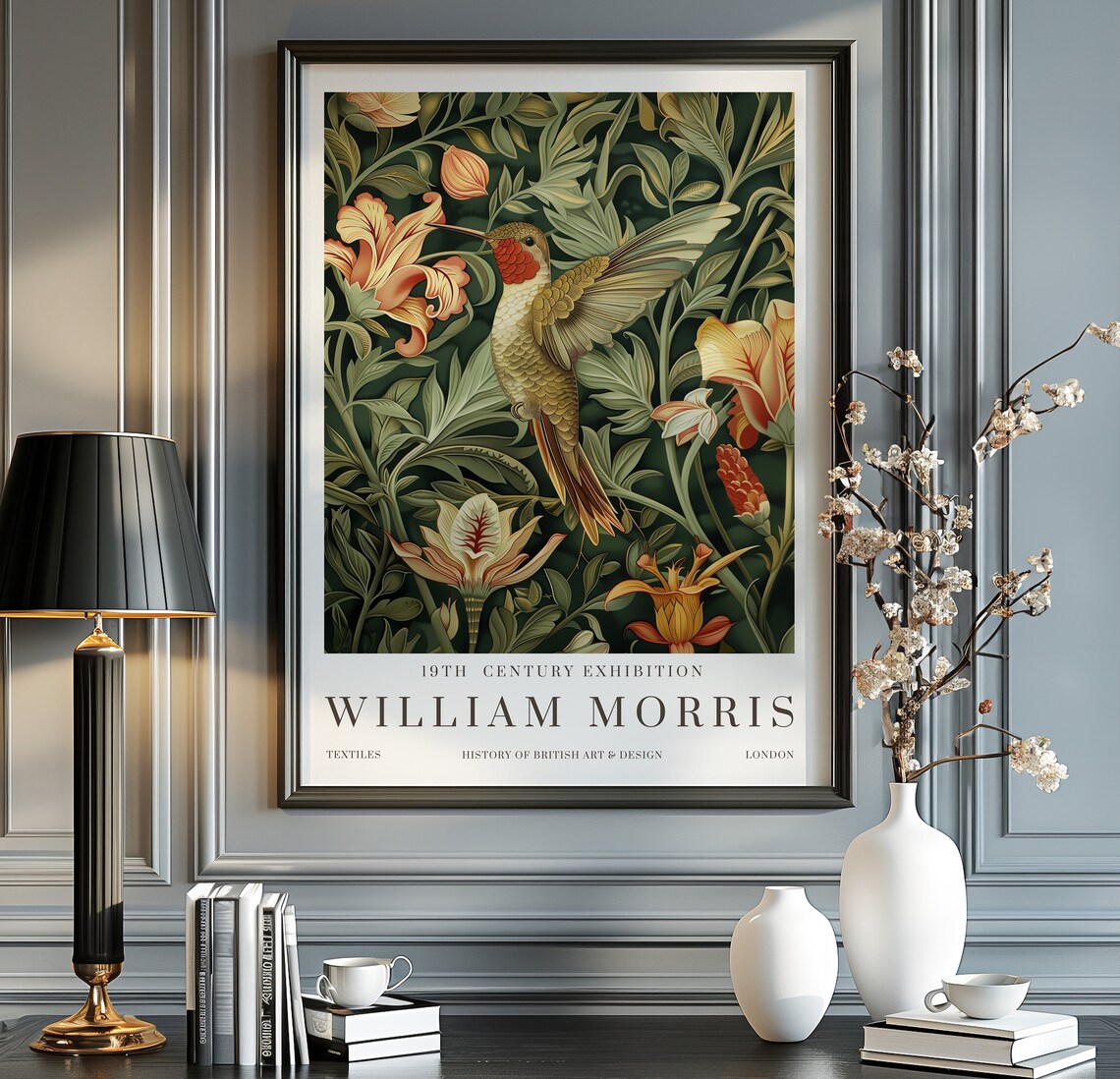 William Morris Hummingbird Vintage Poster Art Print