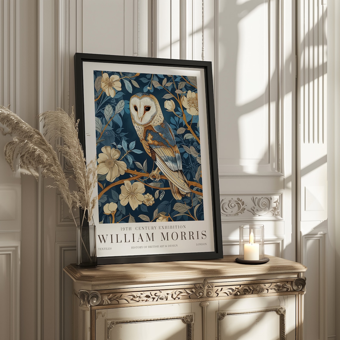 William Morris Owl Vintage Art Print Poster