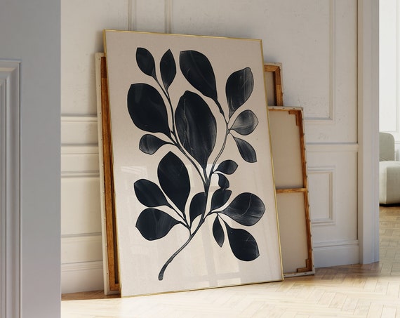 Enchanted Monochrome Botanicals Bw Moody Floral Wall Art Print Minimalist Scandinavian Decor Neutral Organic Shapes Poster