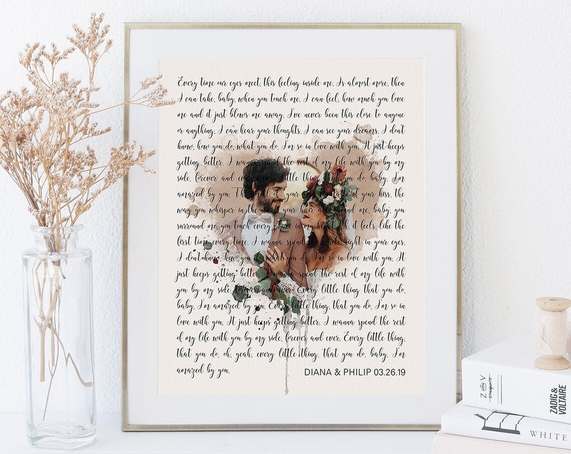 Amazed Lonestar Song Lyrics Wedding Photo Personalized Poster