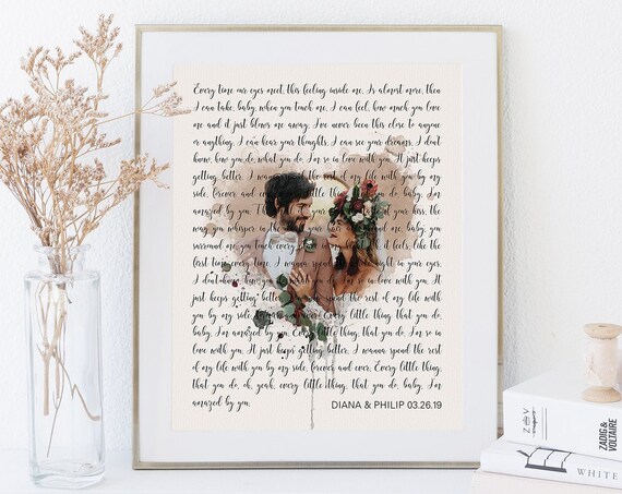 Amazed Lonestar Song Lyrics Wedding Photo Personalized Poster
