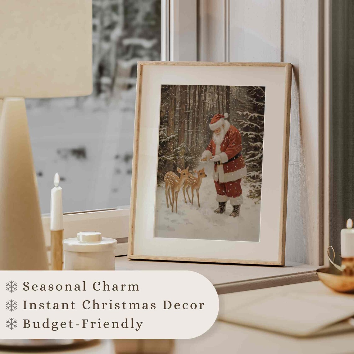 Santa Claus Vintage Farmhouse Christmas Art Print - Image 3