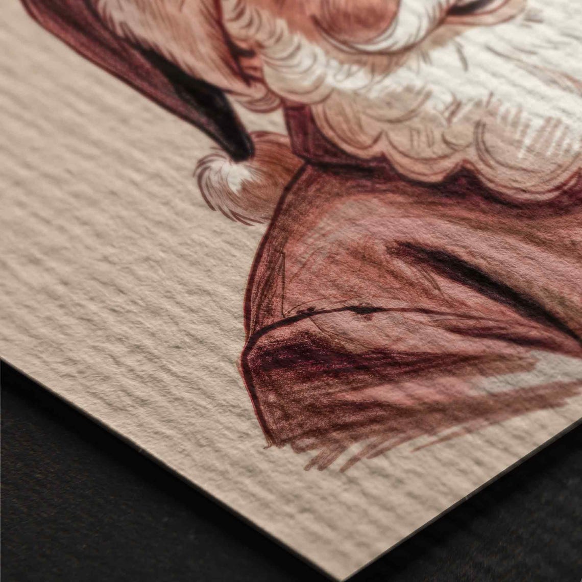 Santa Claus Portrait Print Christmas Painting Winter Holidays Wall Art Moody Winter Wall Art Farmhouse Christmas Decor W140 - Image 3