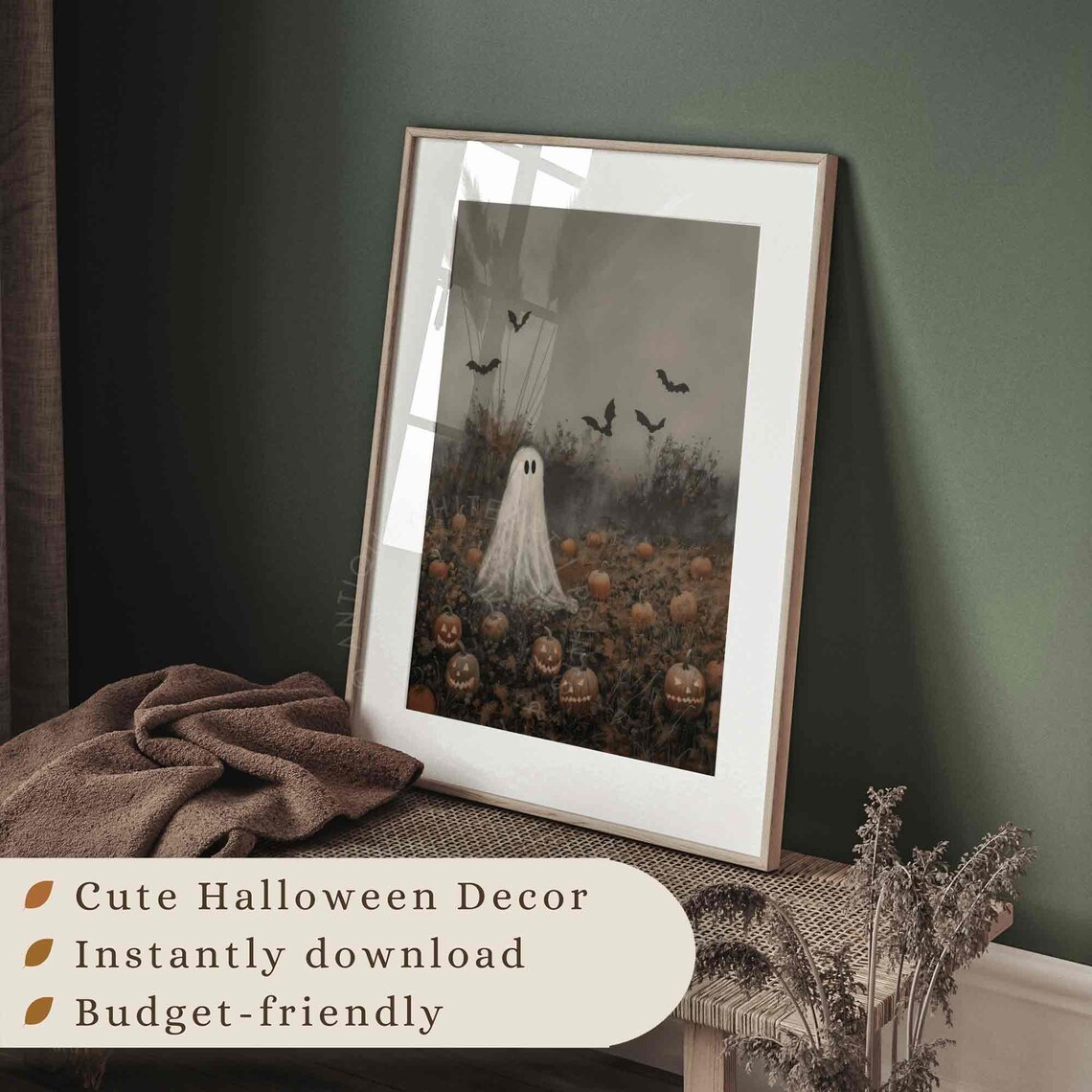 Ghost In Landscape Rustic Halloween Art Print - Image 3