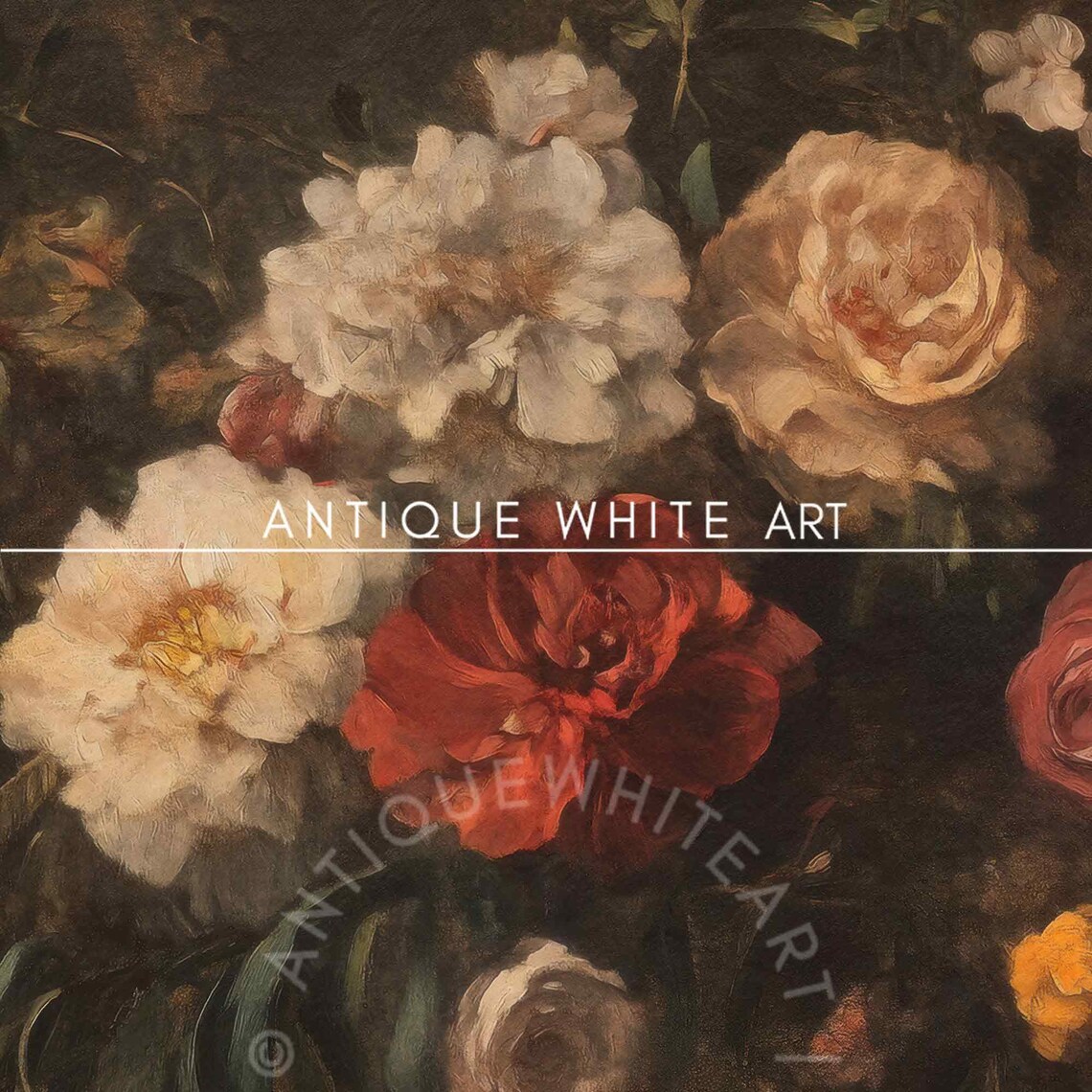 Moody Floral Dark Academia Botanical Still Life Art Print - Image 2