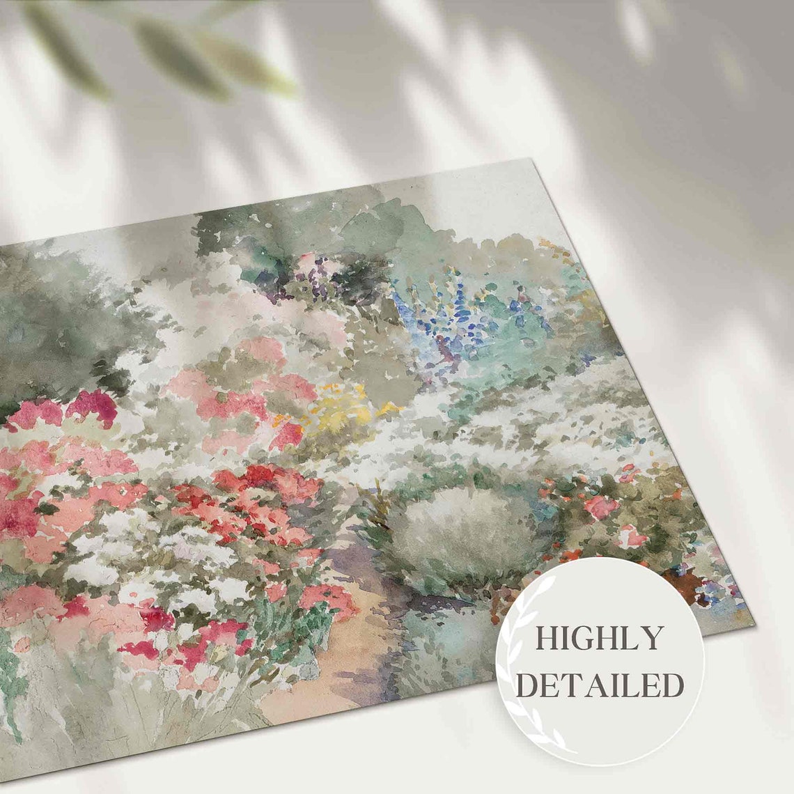 Vivid Impressionist Flower Garden Watercolor Summer Bloom Art Print - Image 3