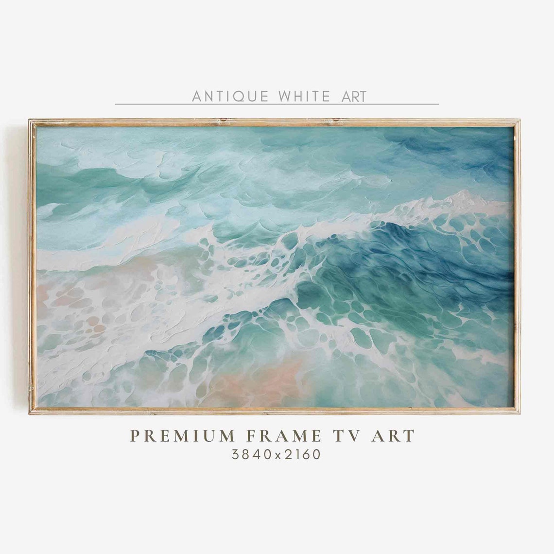 Abstract Ocean Wave Texture Turquoise Blue Seascape Art Wall Poster