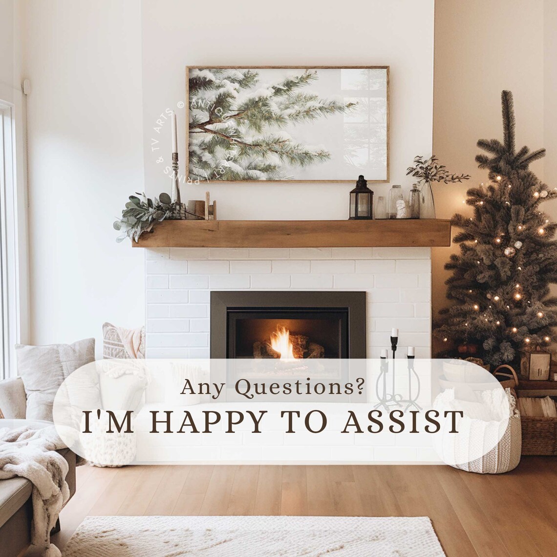 Christmas Tree Farmhouse Christmas Art Print - Image 3