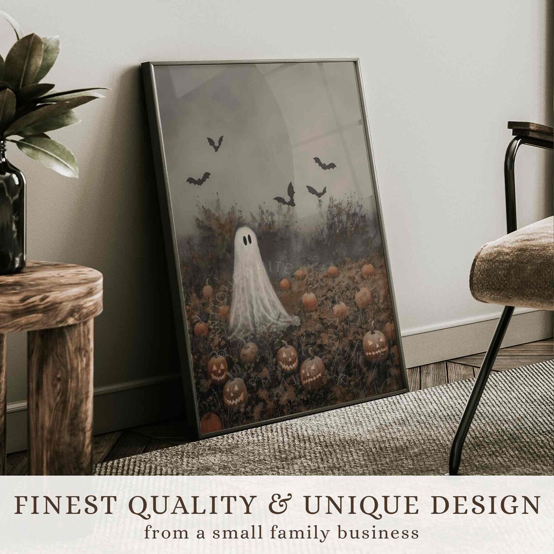 Ghost In Landscape Rustic Halloween Art Print - Image 2