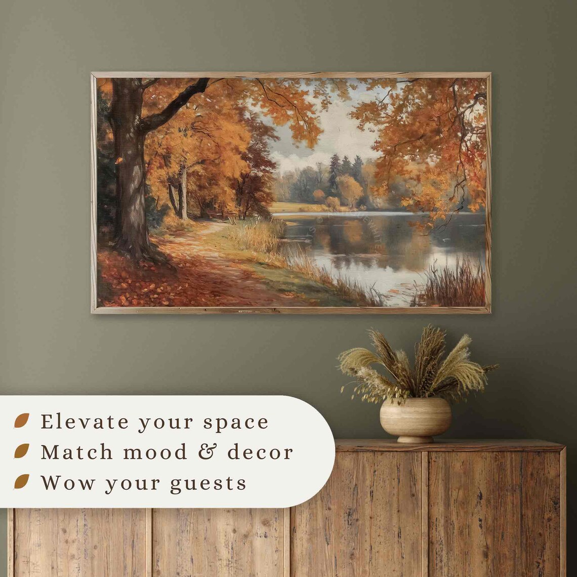 Fall Landscape Art Print, Farmhouse Autumn Painting - Image 3