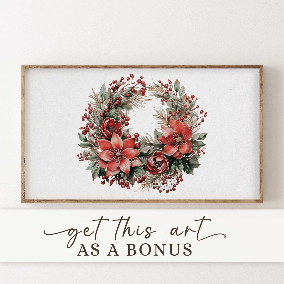 Cute Pair Gnomes Frame Tv Art Christmas Art For Tv Winter Vintage Painting Seasonal Frame Tv Christmas Neutral Christmas Decor Tv235 - Image 2