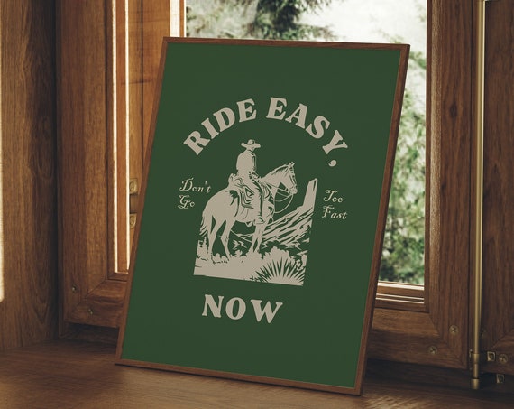 Cowboy Quote Print Retro Western Wall Art Horseback Riding Poster Vintage Cowboy Art Wild West Home Decor 1 Print