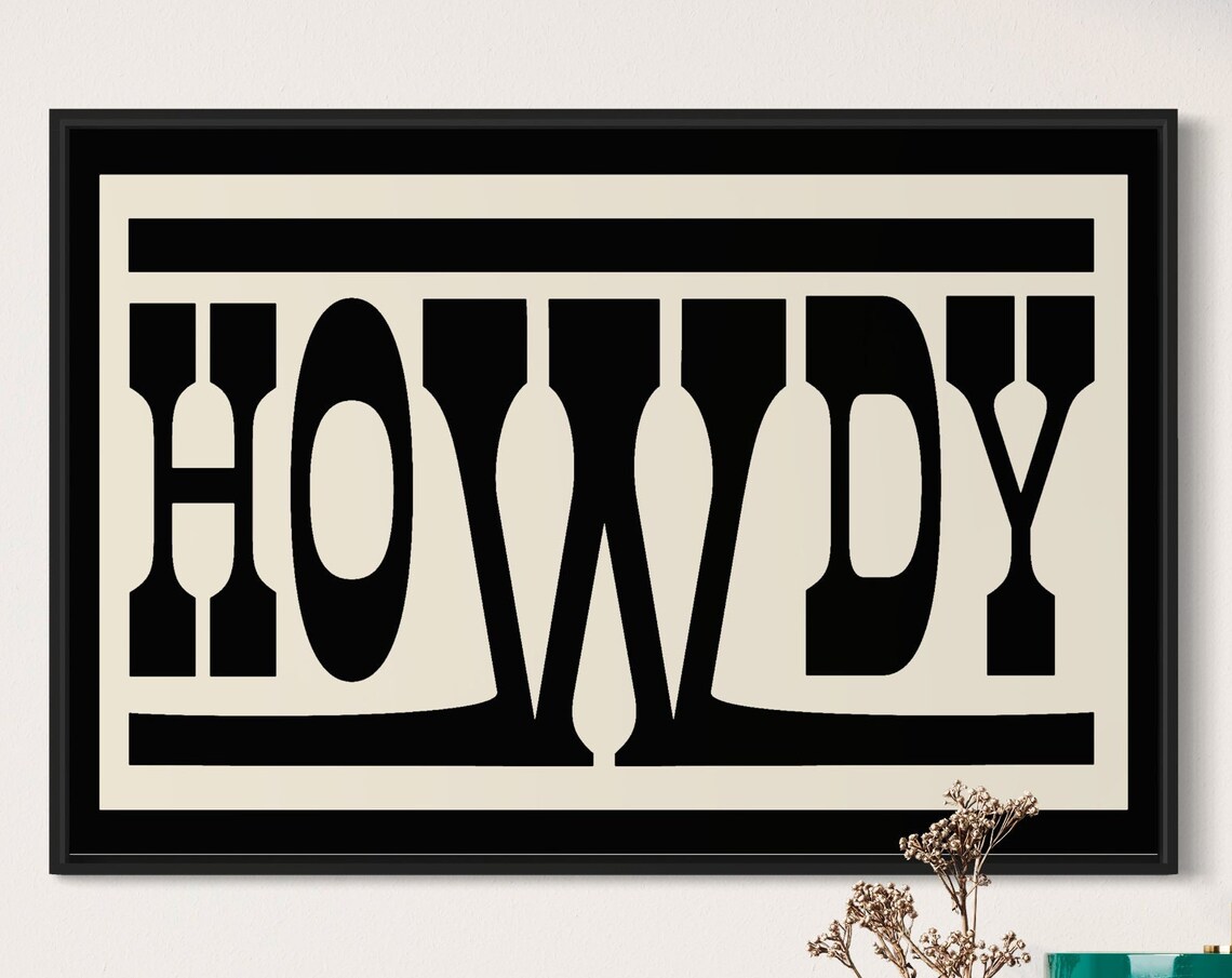 Howdy Typography, Western Ranch Decor Art Print - Image 4