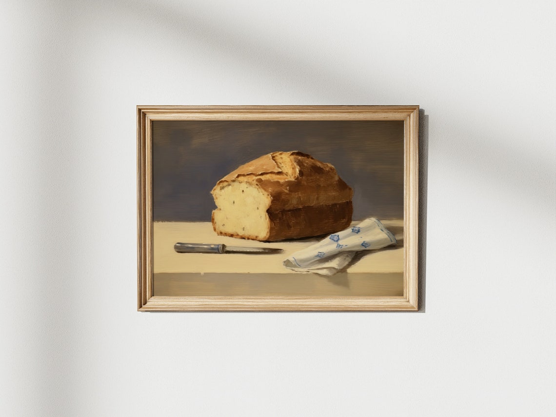 Rustic Sourdough Bread Loaf Still Life Vintage Kitchen Poster - Image 2