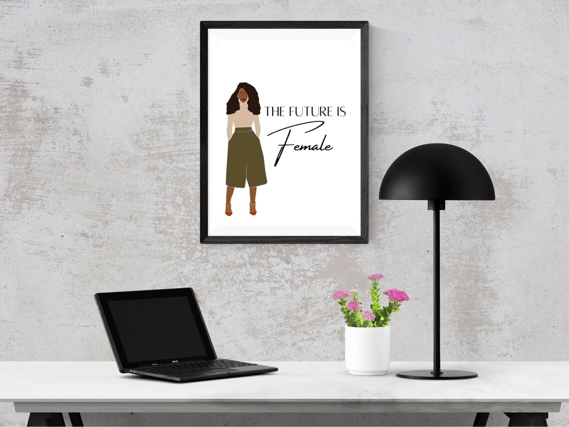 The Future Is Female Quote Fashion Woman Empowerment Art Poster - Image 4