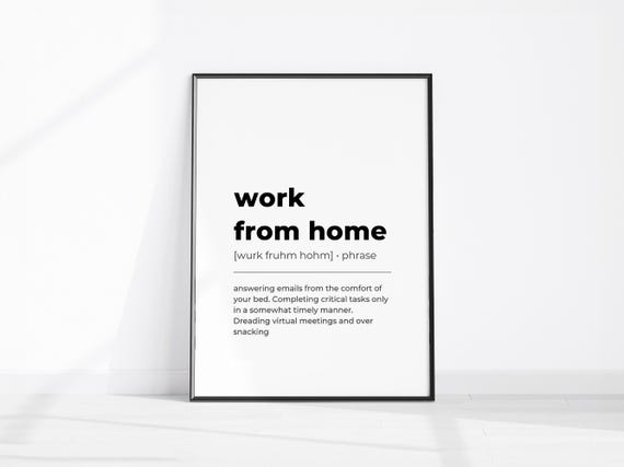 Home Office Decor Wall Art Work From Definition Funny Print Instant