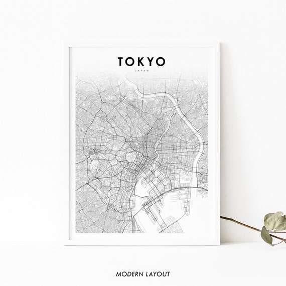 Tokyo Japan Map Print, Nursery Room Decor