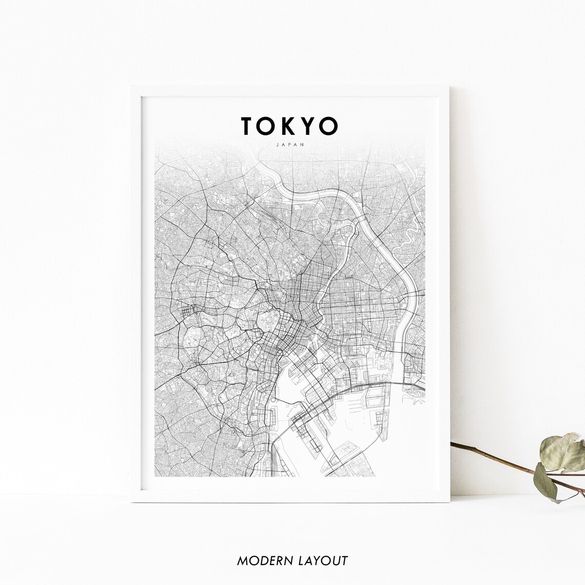 Tokyo Japan Map Print, Nursery Room Decor