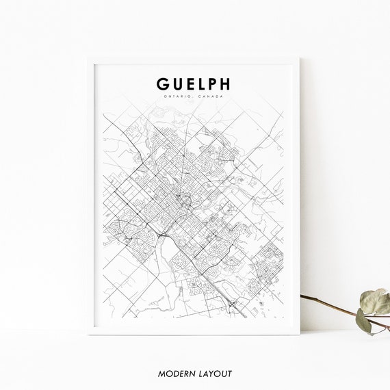 Guelph Ontario Map Print, Canada Nursery Decor