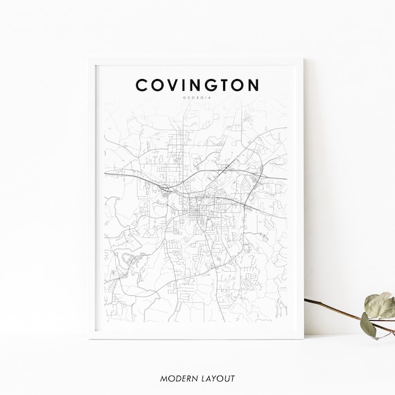 Covington, GA Map Print, Georgia City Art Poster