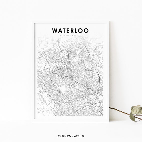 Waterloo Ontario Map Print, Canada City Poster