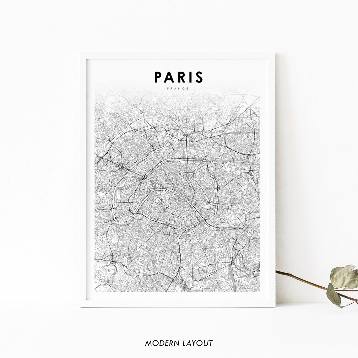 Paris Area France Map Art Print, Nursery Decor