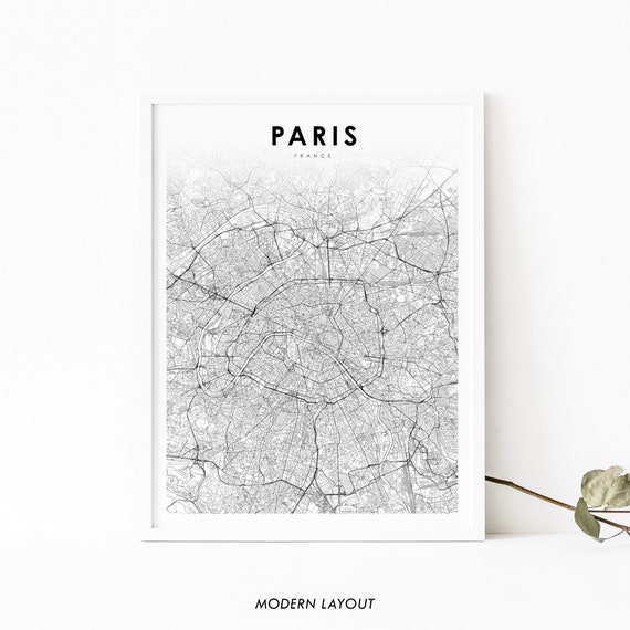 Paris Area France Map Art Print, Nursery Decor