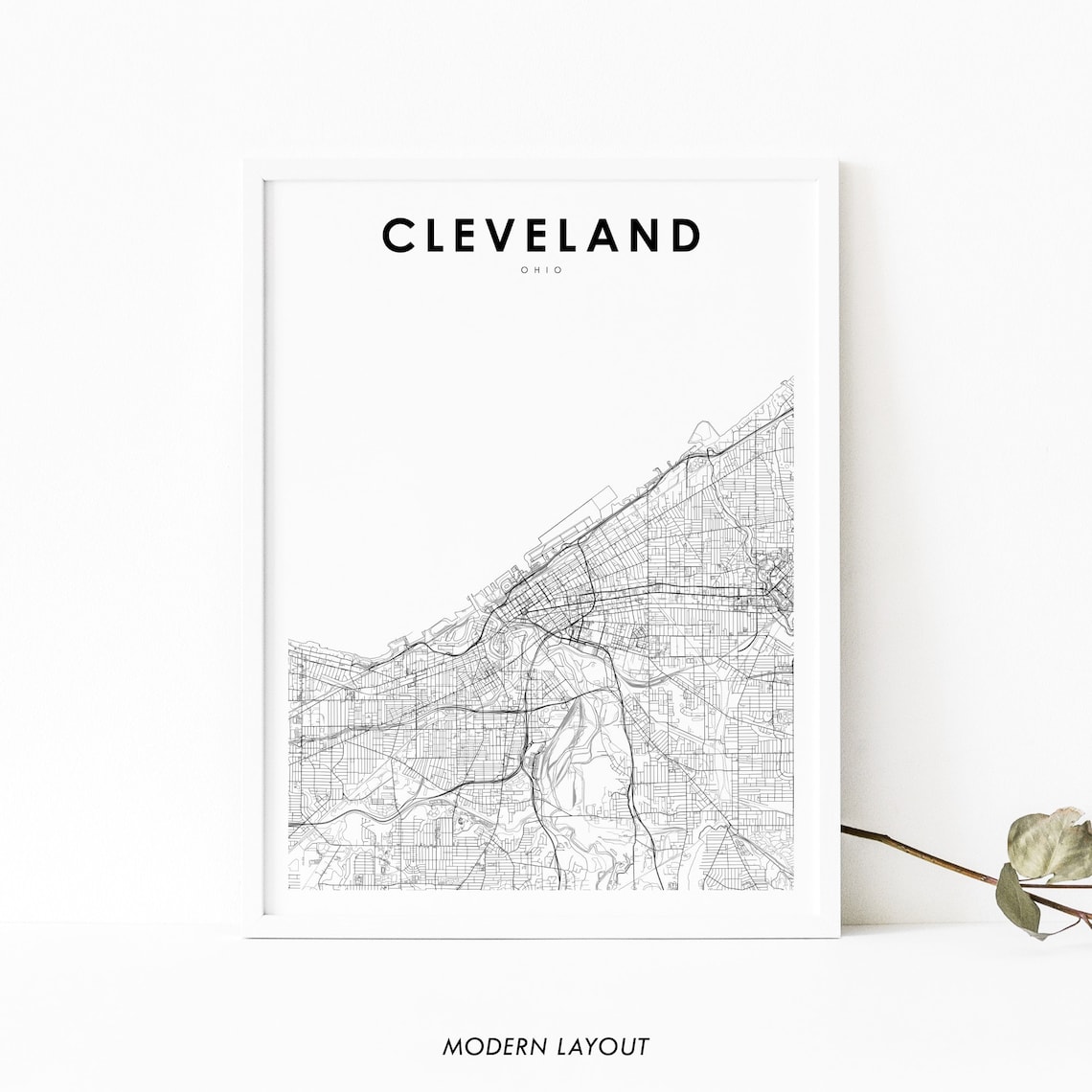 Cleveland OH Map Print, Ohio Nursery Decor