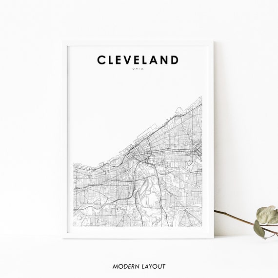 Cleveland OH Map Print, Ohio Nursery Decor