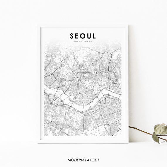 Seoul South Korea Map Poster, Nursery Room Decor
