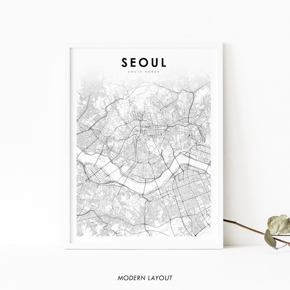 Seoul South Korea Map Poster, Nursery Room Decor