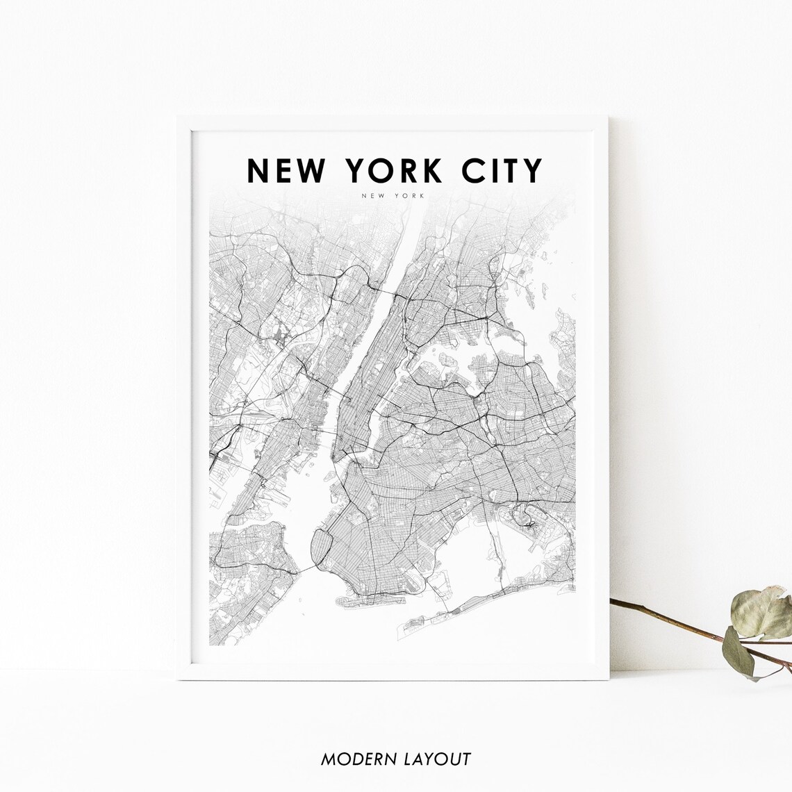 New York Area Map Art Print, Nursery Room Decor