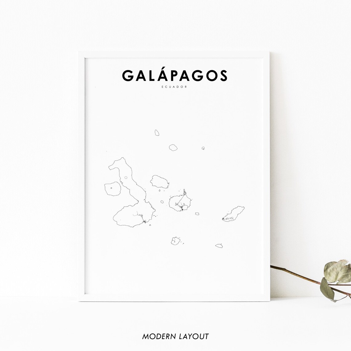Galapagos Map Print, Ecuador Nursery Room Decor