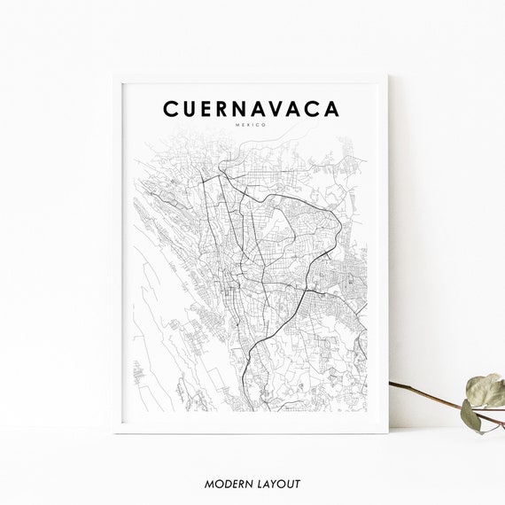 Cuernavaca Mexico Map Print, Morelos City Poster