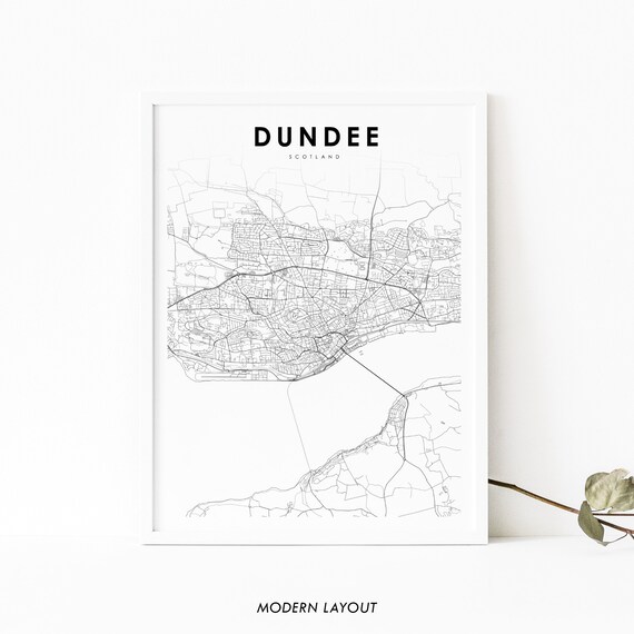 Dundee Scotland Map Art Print, UK City Street Map