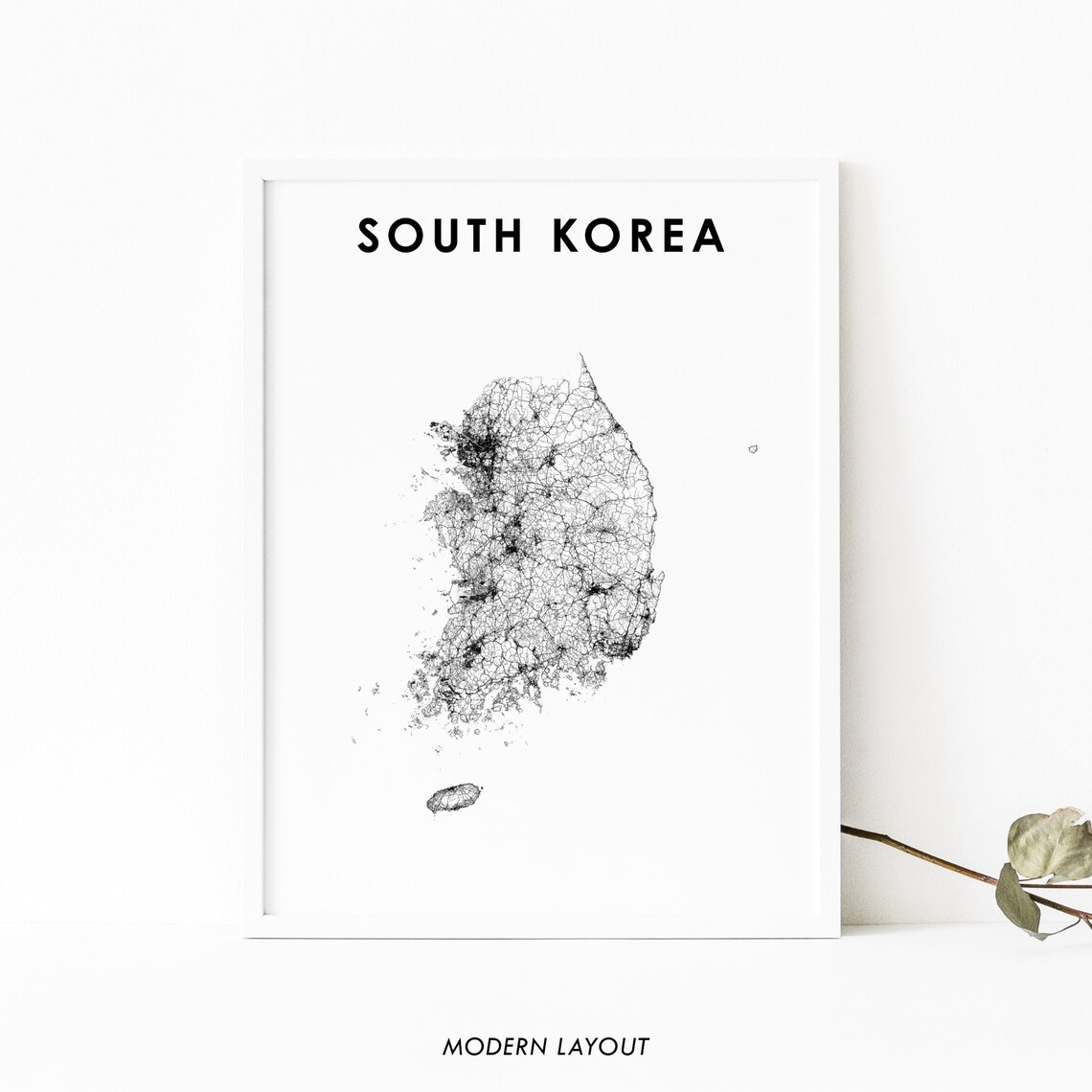 South Korea Map Print, Seoul Nursery Room Decor
