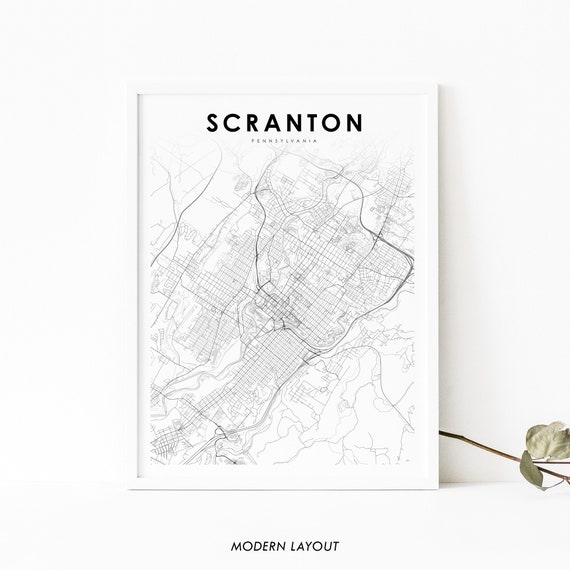 Scranton PA Map Print, Pennsylvania Nursery Decor