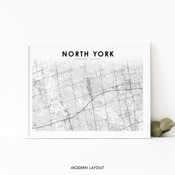North York Toronto Canada Minimalist Street Map Travel Poster