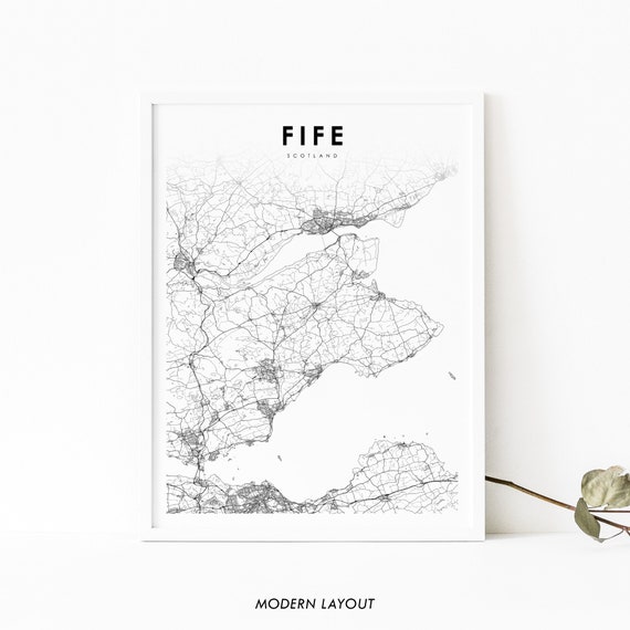 Fife Scotland Map Print, UK Nursery Decor