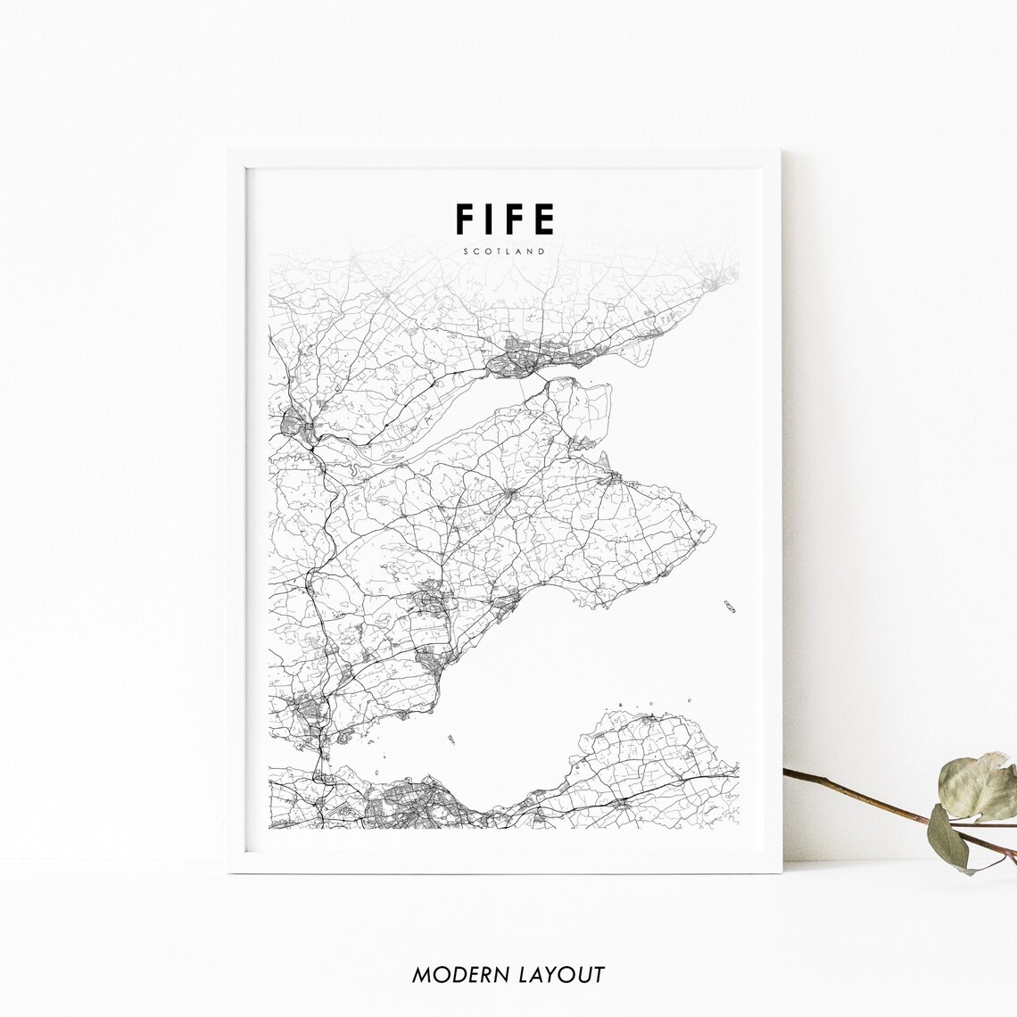 Fife Scotland Map Print, UK Nursery Decor