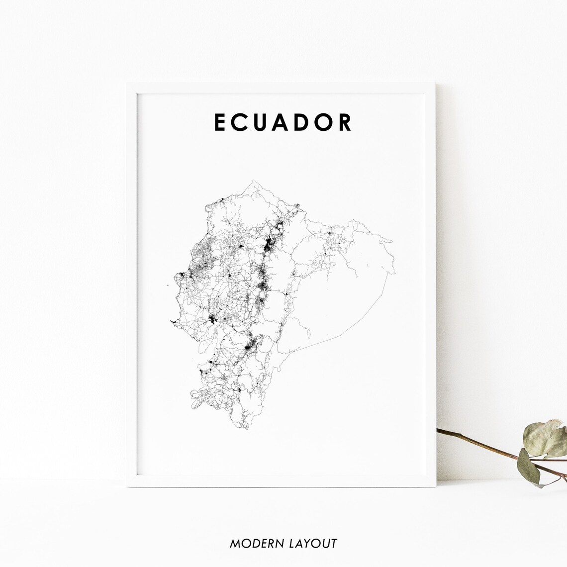 Ecuador Map Print, South America Travel Poster