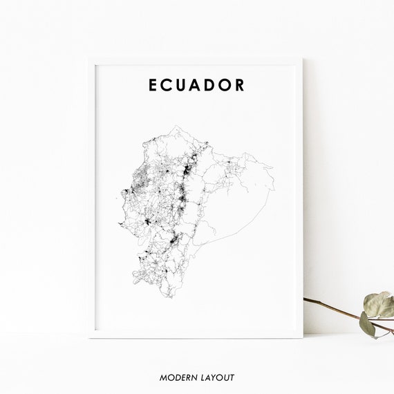 Ecuador Map Print, South America Travel Poster