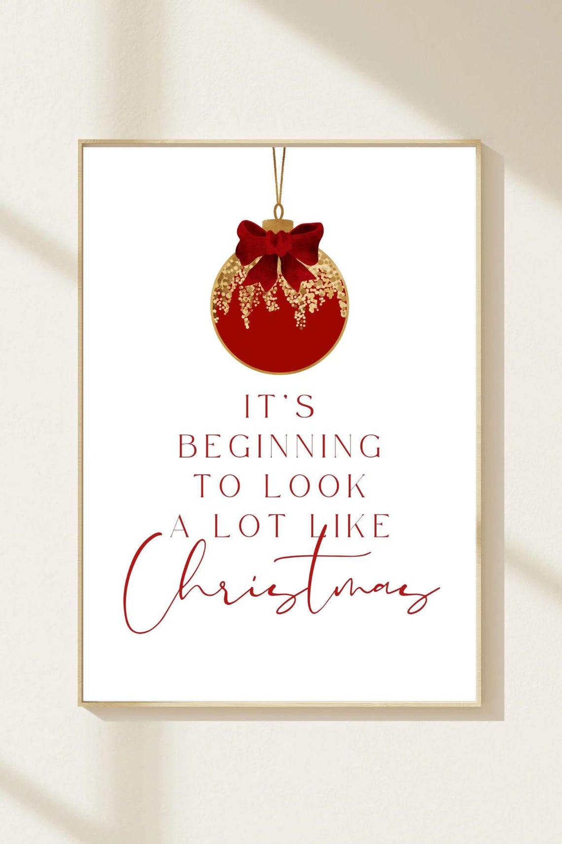 Its Beginning To Look A Lot Like Christmas Gold Ornament Poster