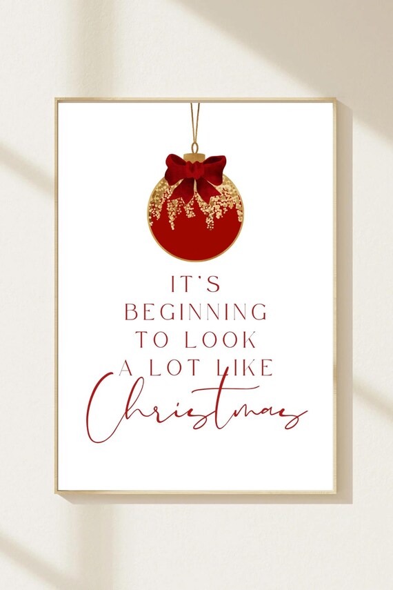 Its Beginning To Look A Lot Like Christmas Gold Ornament Poster